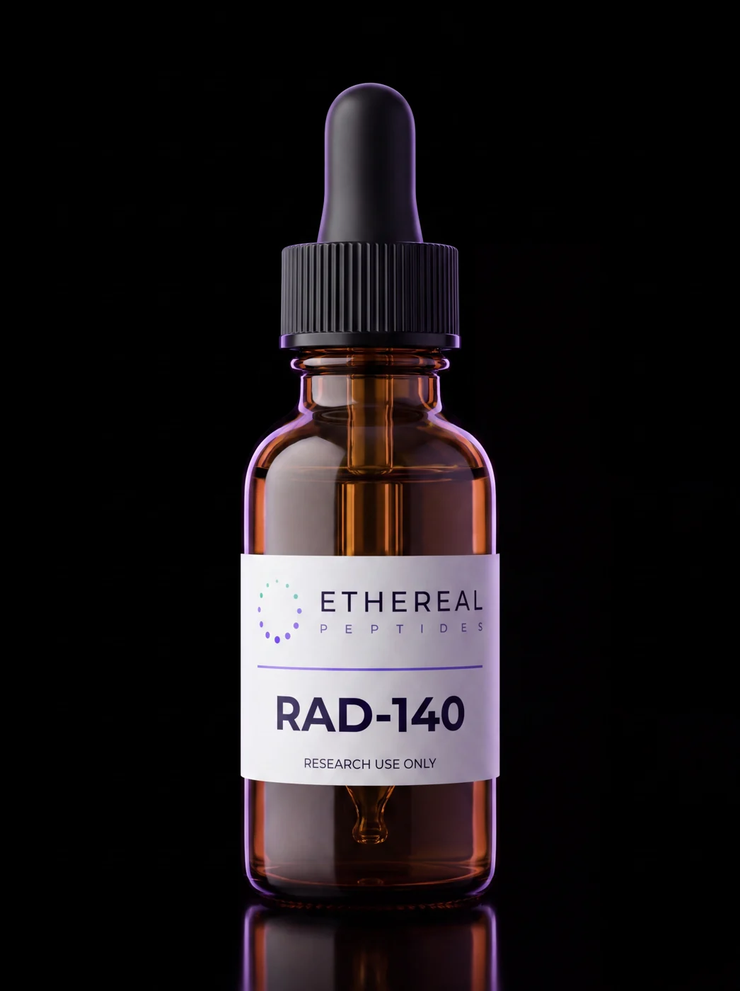 RAD-140 — amber glass dropper bottle, research use only